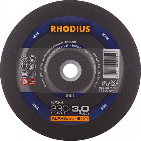 Disque de coupe KSM 230 x 3,0mm Rhodius(Par 25)