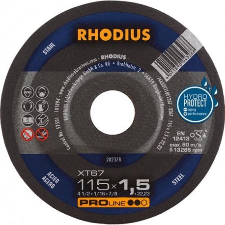 Disque de coupe XT67 115 x 1,5mm Rhodius(Par 50)