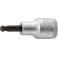 Embout de vissage 1/2'' avec tête sphérique, pour vis femelle à 6 pans, Cote s/plats : 7 mm, Long. 60 mm
