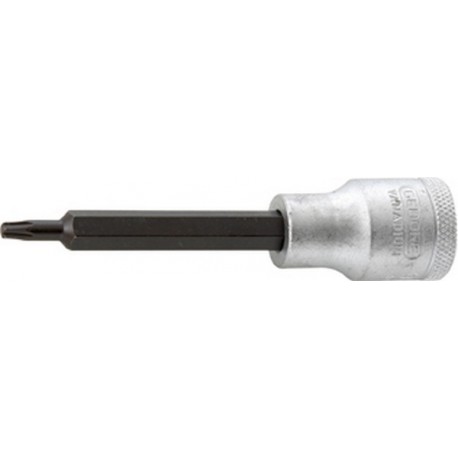 Embout de vissage 1/2'' pour vis femelle TORX®, Dimensions : T 27, Pour vis M4,5-M5-M6, Long. 100 mm