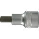 Embout de vissage 1/2'' pour vis femelle à 6 pans, Cote s/plats : 14 mm, Long. 60 mm