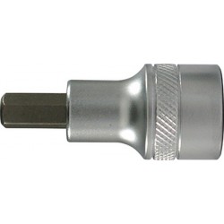 Embout de vissage 1/2'' pour vis femelle à 6 pans, Cote s/plats : 19 mm, Long. 60 mm