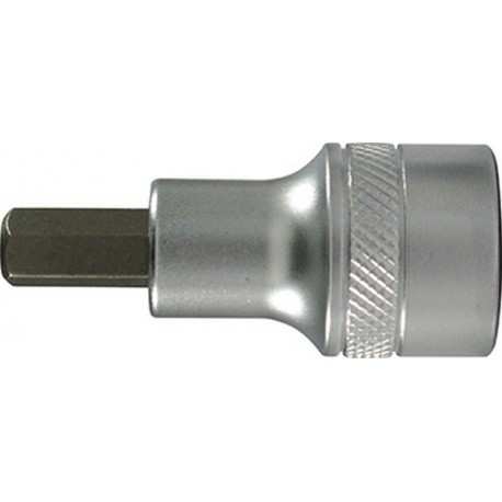 Embout de vissage 1/2'' pour vis femelle à 6 pans, Cote s/plats : 19 mm, Long. 60 mm