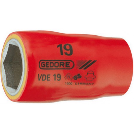 Douille VDE 1/2'', Cote s/plats : 13 mm, Long. 54 mm