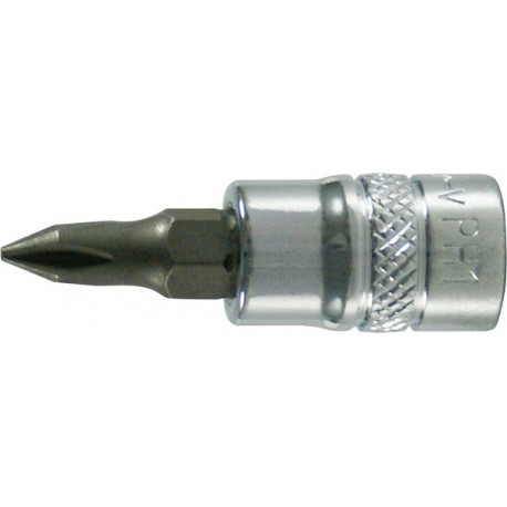Embout de vissage 1/4'' pour vis cruciforme PH, poli, Taille : PH 3, Long. 30 mm