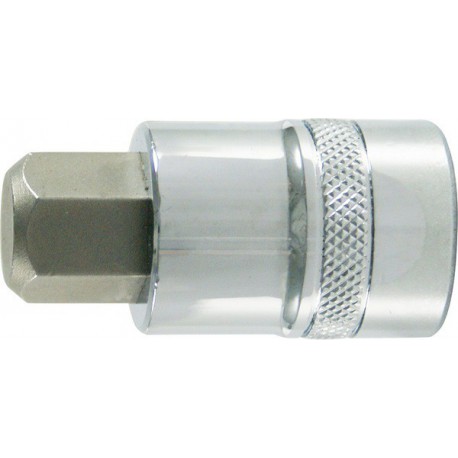 Embout de vissage 1/4'' pour vis femelle à 6 pans, poli, Cote s/plats : 5 mm, Long. 30 mm