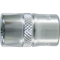 Douille 3/8'', poli, Cote s/plats : 17 mm, Long. 30 mm