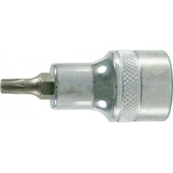 Embout de vissage 1/2'' pour vis TORX® femelle, poli, Taille : T 60, Long. 52 mm, Pour vis M14