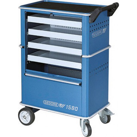 Servante d'atelier, type 1580, Dimensions L x l x H : 625 x 400 x 930 mm, Dimensions des tiroirs L x l x H 478 x 325 x 45 mm