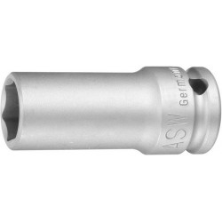 Douille à choc 1'', modèle long, Cote s/plats : 41 mm, Long. 100 mm, Ø extérieur de la prise de force 64,0 mm, Ø extérieur de l'entraînement : 54 mm