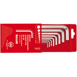 Jeu de clés coudées à 6 pans, dans un boîtier coulissant en plastique, Quantité : 8 pièces, Contenu 2 2,5 3 4 5 6 8 10 mm