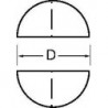 Barreau semi-rond en carbure monobloc, Ø - h7 : 8 mm, Long. totale 50 mm