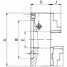 Mandrin à 3 mors en acier, Taille Ø : 200 mm, Ø de perçage traversant 55 mm, Vitesse max. 4000 tr/mn, Couple de rotation : 140 N·m, Force serrage : 55 kN