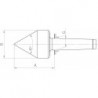 Cône de centrage rotatif, pointu, 60°, Taille : 275, MK 5, A 115,5 mm, B : 78 mm, G : 44,399 mm