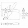 Dispositif de serrage horizontal à embase angulaire, Taille : 1, Force de rétention F1 0,8 kN, Force de rétention F2 1,1 kN, Long. totale : 120 mm