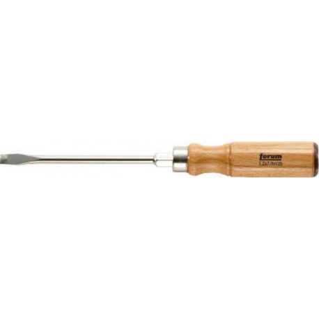 Tournevis plat, manche en bois, Larg. : de la lame : 5,5 mm, Épais. : de la lame 1,0 mm, Long. de la lame 100 mm, Long. totale : 202 mm