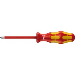 Tournevis cruciforme PH VDE, avec lame ronde, Dimensions : PH 2, Long. de la lame 100 mm, Long. totale 205 mm, Ø de la lame : 6,0 mm