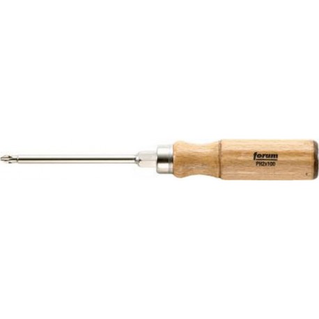 Tournevis cruciforme PH avec manche en bois, Dimensions : PH 1, Long. de la lame 80 mm, Long. totale 180 mm, Ø de la lame : 4,5 mm