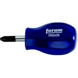 Tournevis cruciforme PH court, Dimensions : PH 2, Long. de la lame 25 mm, Long. totale 79 mm, Ø de la lame : 6,0 mm