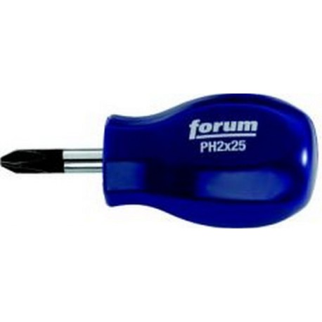 Tournevis cruciforme PH court, Dimensions : PH 2, Long. de la lame 25 mm, Long. totale 79 mm, Ø de la lame : 6,0 mm