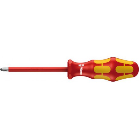 Tournevis cruciforme PZ VDE, avec lame ronde, Dimensions : PZ 1, Long. de la lame 80 mm, Long. totale 178 mm, Ø de la lame : 4,5 mm