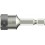 Douille en acier inoxydable 1/4'', 50 mm long, métrique, Cote s/plats : 6 mm