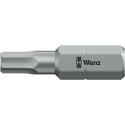 Embout pour vis à 6 pans femelle 1/4'', semi-dur, 25 mm de long, Cote s/plats : 2,5 mm