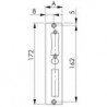 Plaque serrure fermeture 144ET-30-04,24mm largeur plaque