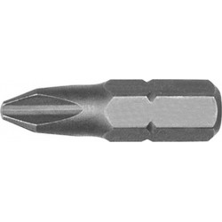 Embout semi-dur, pour vis cruciforme 1/4'' PH, 25 mm de long, Dimensions : PH 2, Long. totale 25 mm