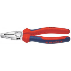 Pince universelle en acier spécial pour outils, tête chromée, poignées à gaine en plastique, Long. : 160 mm, Capacité de coupe du Ø du fil dur 2,0 mm