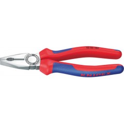 Pince universelle en acier spécial pour outils, tête polie, poignées à gaine en plastique, Long. : 180 mm, Capacité de coupe du Ø du fil dur 2,2 mm