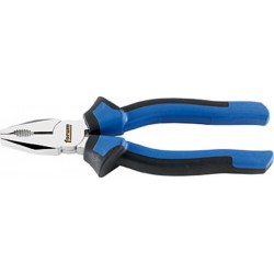 Pince universelle, acier chrome vanadium, tête polie, poignées à gaine en plastique, Long. : 200 mm, Capacité de coupe du Ø du fil dur 2,5 mm