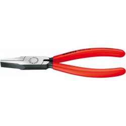 Pince à becs plats, tête polie, poignées à gaine en plastique, Long. : 160 mm