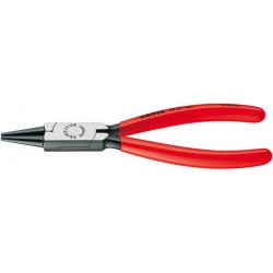 Pince à becs ronds, tête polie, poignées revêtues de matière plastique, Long. : 140 mm