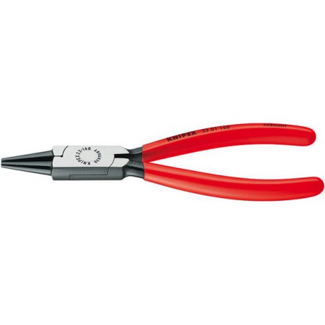 Pince à becs ronds, tête polie, poignées revêtues de matière plastique, Long. : 160 mm