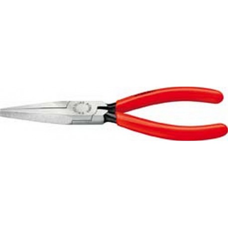 Pince à longs becs, becs plats en acier au chrome vanadium, tête polie, poignées à gaine en plastique, Long. : 140 mm, Long. des becs 42,0 mm