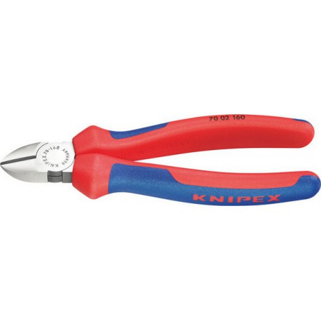 Pince coupante latérale, en acier électrique au vanadium, tête polie, poignées à gaine en plastique, Long. : 180 mm