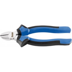Pince coupante latérale, Acier Vanadium, tête polie, poignées à gaine en plastique, Long. : 140 mm