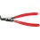 Pince à circlips extérieurs, courbée, en acier inoxydable au chrome vanadium, pointes antidérapantes, Dimensions : A 01, Ø d'arbre 3-10 mm, Long. 125 mm