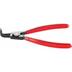 Pince à circlips extérieurs, courbée, en acier inoxydable au chrome vanadium, pointes antidérapantes, Dimensions : A 11, Ø d'arbre 10-25 mm, Long. 125 mm