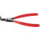 Pince à circlips extérieurs, courbée, en acier inoxydable au chrome vanadium, pointes antidérapantes, Dimensions : A 41, Ø d'arbre 85-140 mm, Long. 300 mm