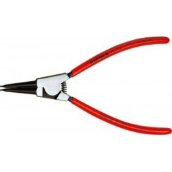 Pince pour circlips extérieurs, modèle droit, en acier inoxydable au chrome vanadium, pointes antidérapantes, Dimensions : A 0, Ø d'arbre 3-10 mm