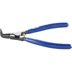 Pince pour circlips extérieurs, courbée, en acier au chrome vanadium, Dimensions : A 11, Ø d'arbre 10-25 mm, Long. 140 mm