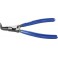 Pince pour circlips extérieurs, courbée, en acier au chrome vanadium, Dimensions : A 11, Ø d'arbre 10-25 mm, Long. 140 mm
