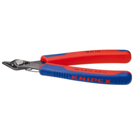 Pince coupante latérale d'électronicien Super Knips®, tête brunie, Modèle : Sans facette, Long. 125 mm