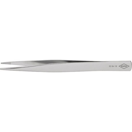 Brucelles de précision, Pointes : droit, anguleux, environ 0,9 mm de large, Surfaces de préhension denture fine, Surface nickelées, Long. : 125 mm