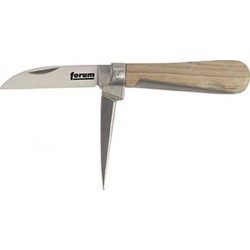 Couteau d'électricien, Modèle : 2 pièces, Matériau de la lame Acier carbone, Lame Lisse, Matériau de la poignée : Bois, Long. totale : 163 mm