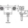 HELM 391 Monture tole galvanisée, fixation sur plat, galet avec moyeu M12x60