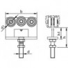 HELM 392 Monture tole galvanisée, fixation sur plat, galet avec moyeu M12x60, hauteur réglable