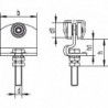 HELM 490 Monture tole galvanisée, fixation sur plat, galet avec moyeu M16x70, Hauteur réglable